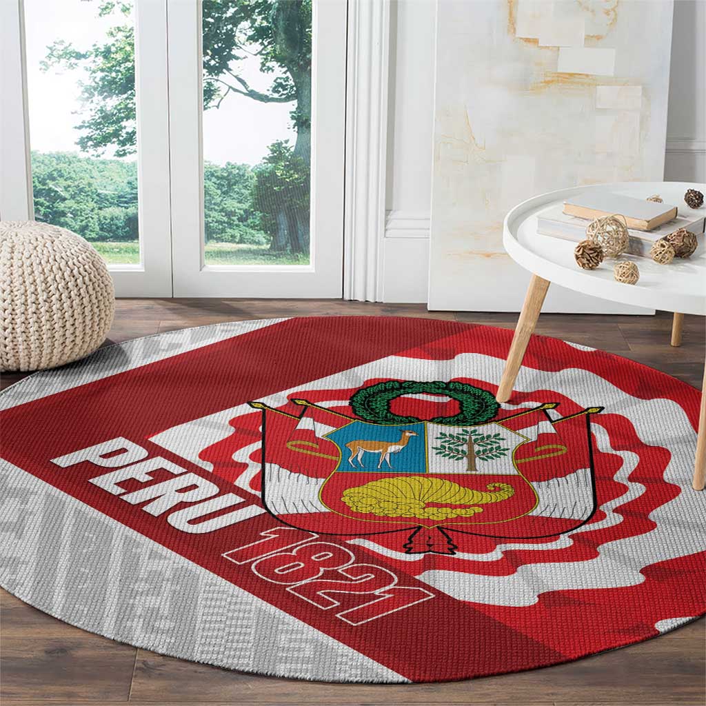 Peru 1821 Proud Round Carpet National Day Peruvian Pattern