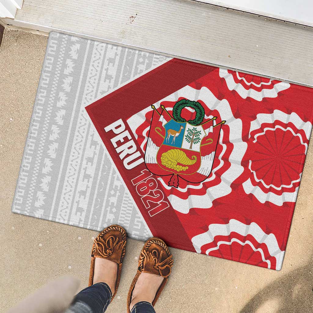Peru 1821 Proud Rubber Doormat National Day Peruvian Pattern