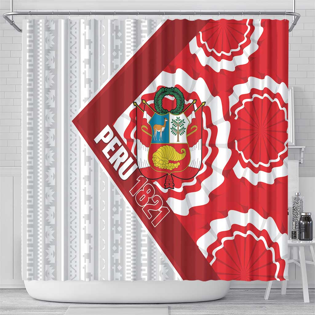 Peru 1821 Proud Shower Curtain National Day Peruvian Pattern
