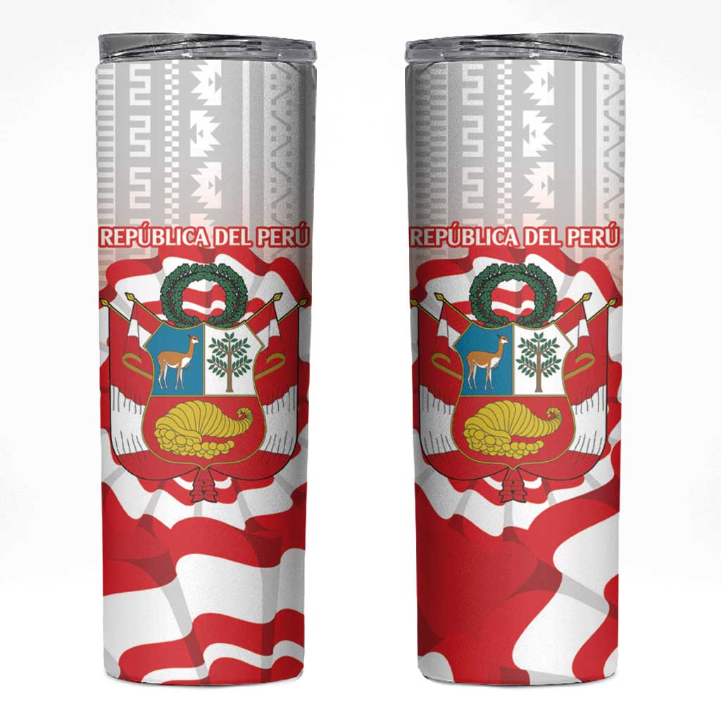 Peru 1821 Proud Skinny Tumbler National Day Peruvian Pattern