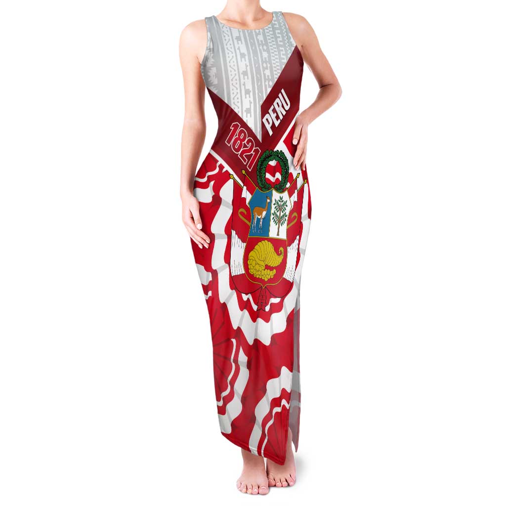 Peru 1821 Proud Tank Maxi Dress National Day Peruvian Pattern