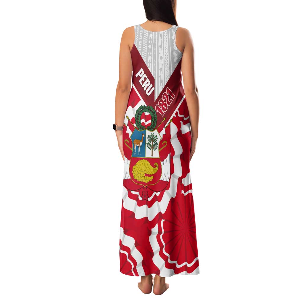 Peru 1821 Proud Tank Maxi Dress National Day Peruvian Pattern