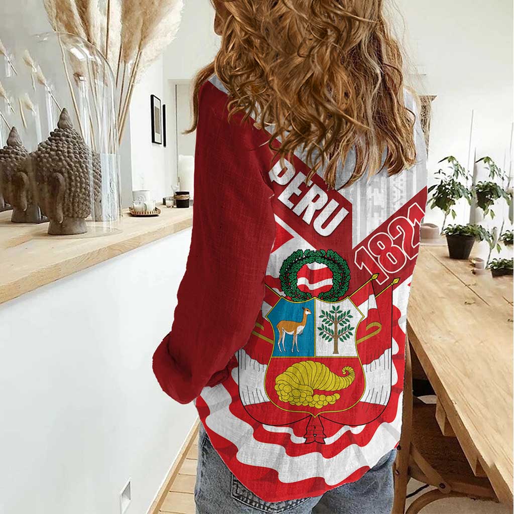 Peru 1821 Proud Women Casual Shirt National Day Peruvian Pattern