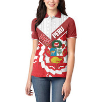 Peru 1821 Proud Women Polo Shirt National Day Peruvian Pattern