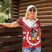Peru 1821 Proud Women Polo Shirt National Day Peruvian Pattern