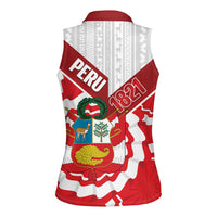 Peru 1821 Proud Women Sleeveless Polo Shirt National Day Peruvian Pattern