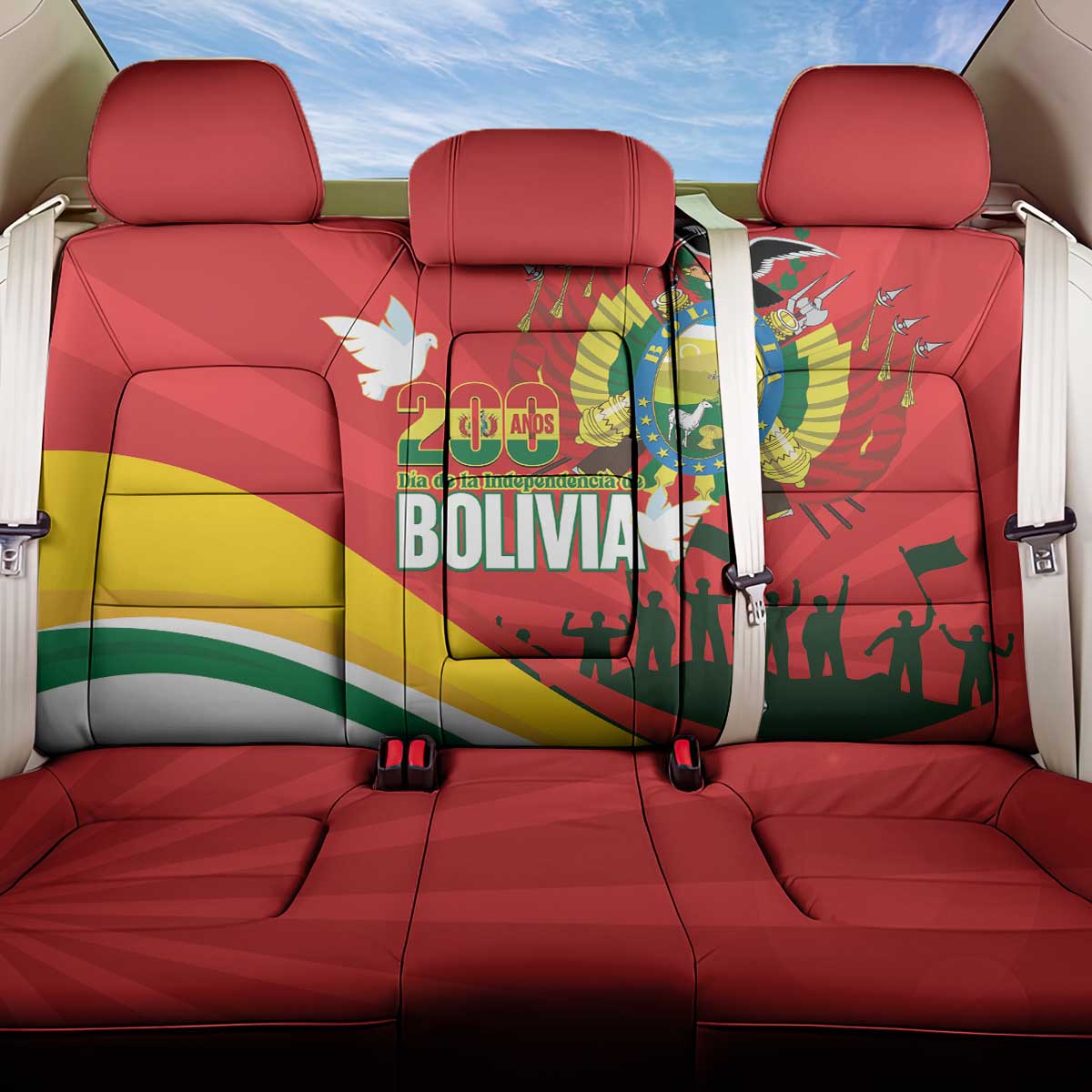Bolivia Independence Day Back Car Seat Cover 200 Anos Dia de la Independencia