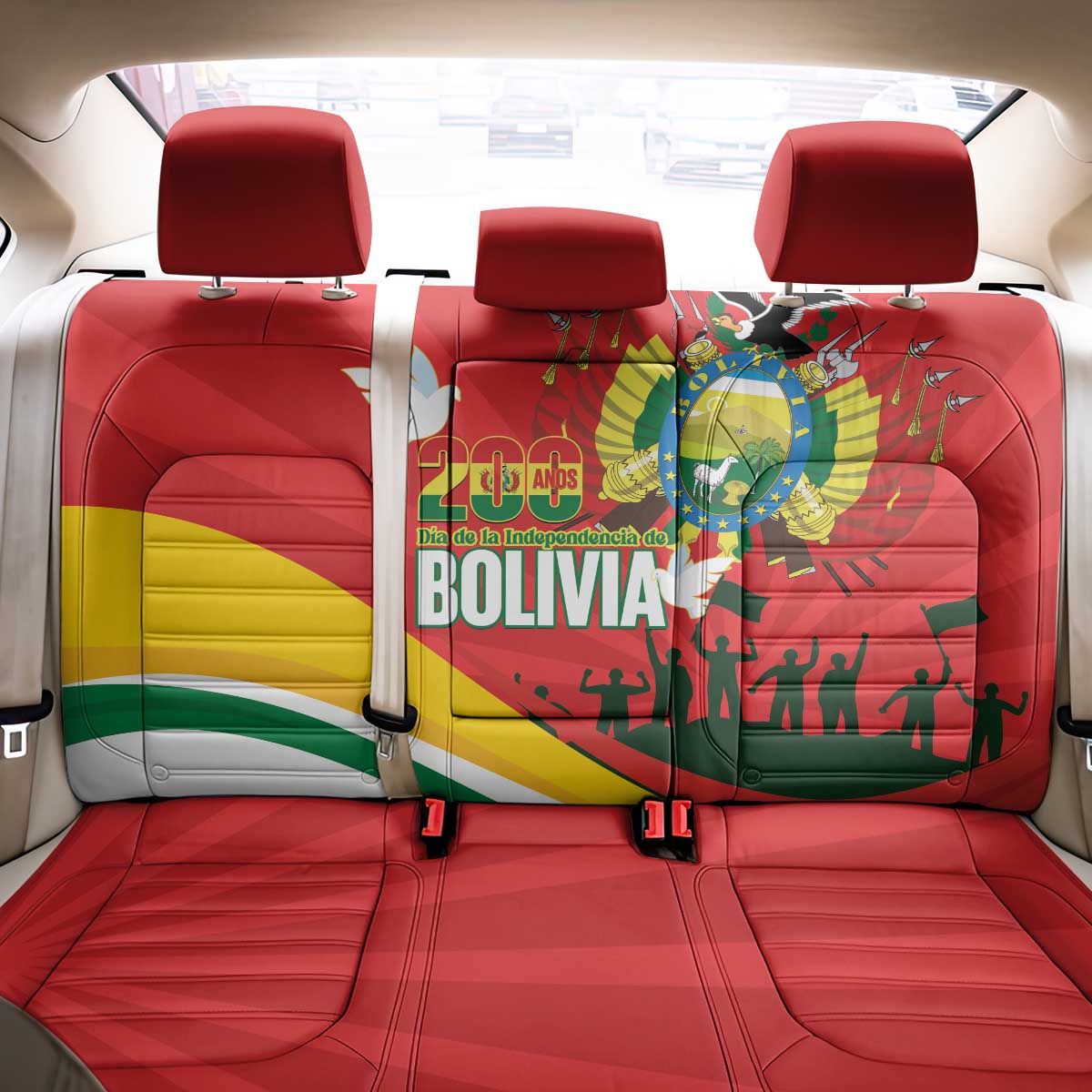 Bolivia Independence Day Back Car Seat Cover 200 Anos Dia de la Independencia