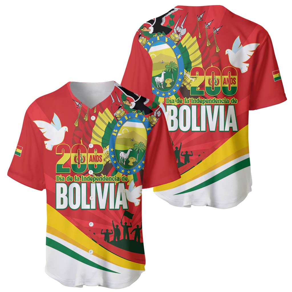 Bolivia Independence Day Baseball Jersey 200 Anos Dia de la Independencia