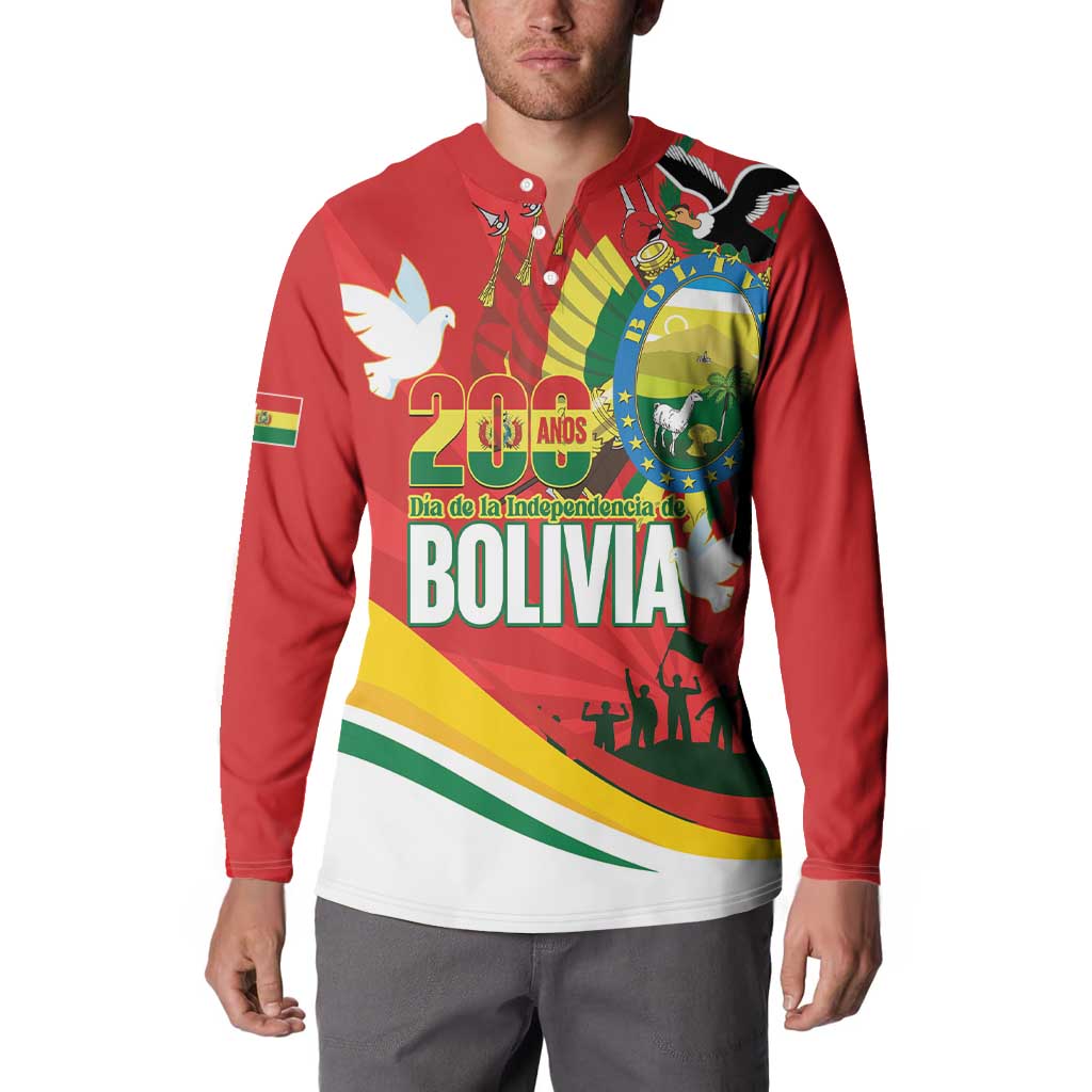 Bolivia Independence Day Button Sweatshirt 200 Anos Dia de la Independencia