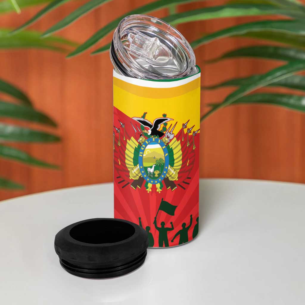 Bolivia Independence Day 4 in 1 Can Cooler Tumbler 200 Anos Dia de la Independencia
