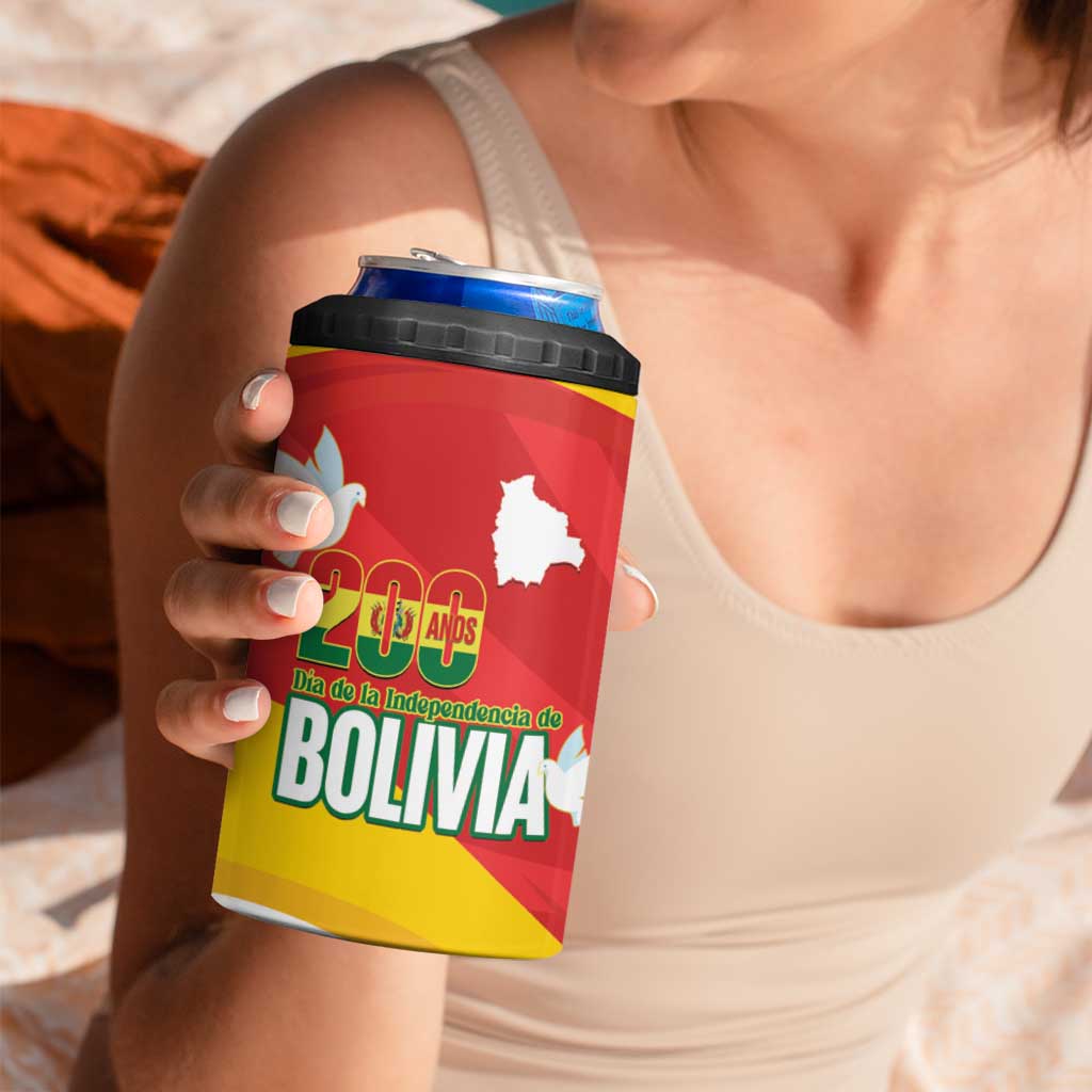 Bolivia Independence Day 4 in 1 Can Cooler Tumbler 200 Anos Dia de la Independencia