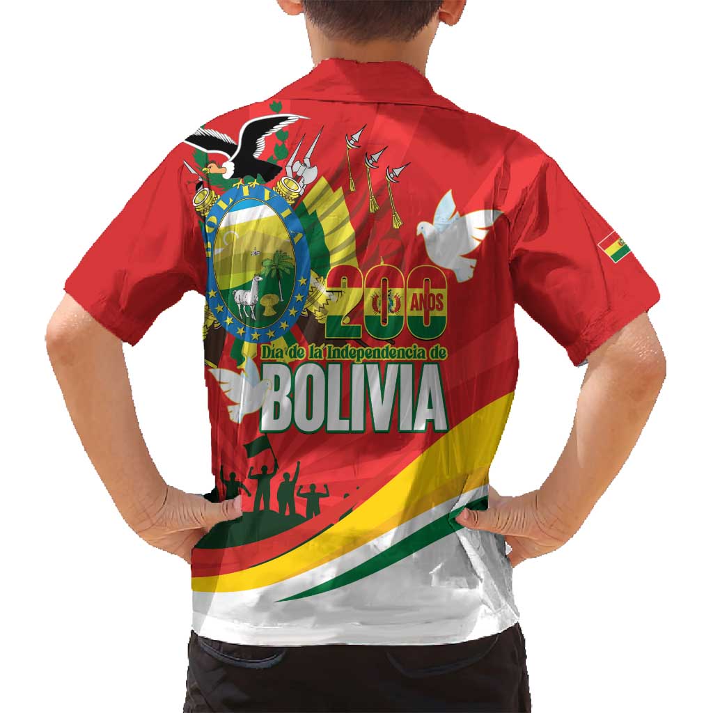 Bolivia Independence Day Family Matching Off Shoulder Maxi Dress and Hawaiian Shirt 200 Anos Dia de la Independencia