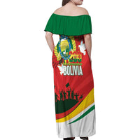 Bolivia Independence Day Family Matching Off Shoulder Maxi Dress and Hawaiian Shirt 200 Anos Dia de la Independencia