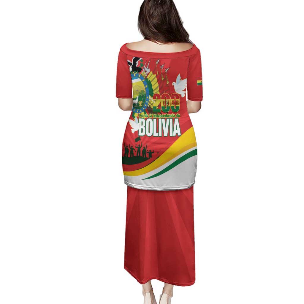 Bolivia Independence Day Family Matching Puletasi and Hawaiian Shirt 200 Anos Dia de la Independencia