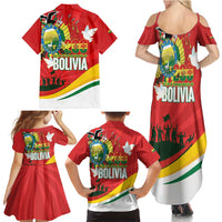 Bolivia Independence Day Family Matching Summer Maxi Dress and Hawaiian Shirt 200 Anos Dia de la Independencia