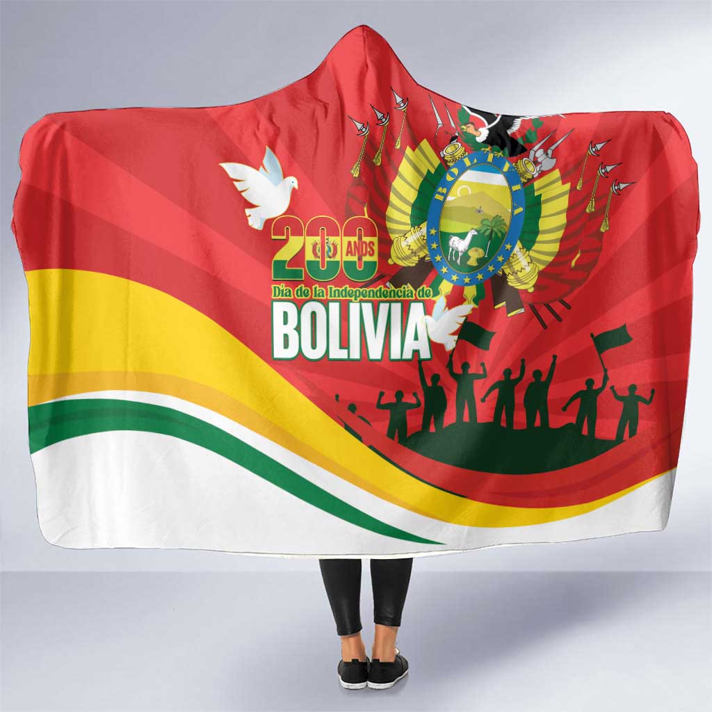 Bolivia Independence Day Hooded Blanket 200 Anos Dia de la Independencia