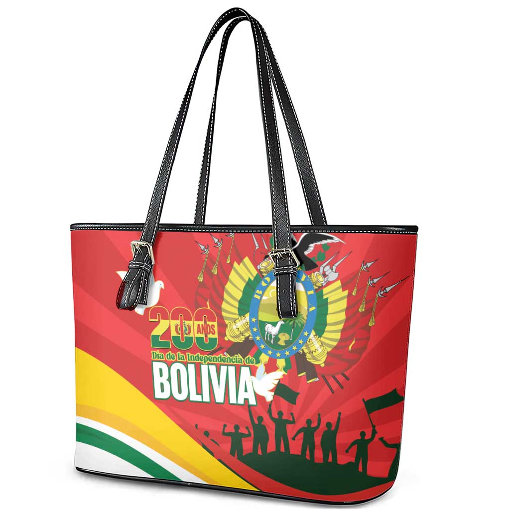Bolivia Independence Day Leather Tote Bag 200 Anos Dia de la Independencia
