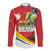 Bolivia Independence Day Long Sleeve Button Shirt 200 Anos Dia de la Independencia