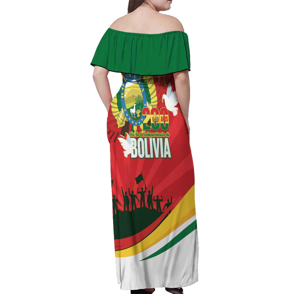 Bolivia Independence Day Off Shoulder Maxi Dress 200 Anos Dia de la Independencia