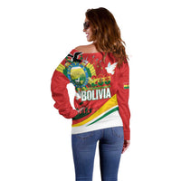 Bolivia Independence Day Off Shoulder Sweater 200 Anos Dia de la Independencia