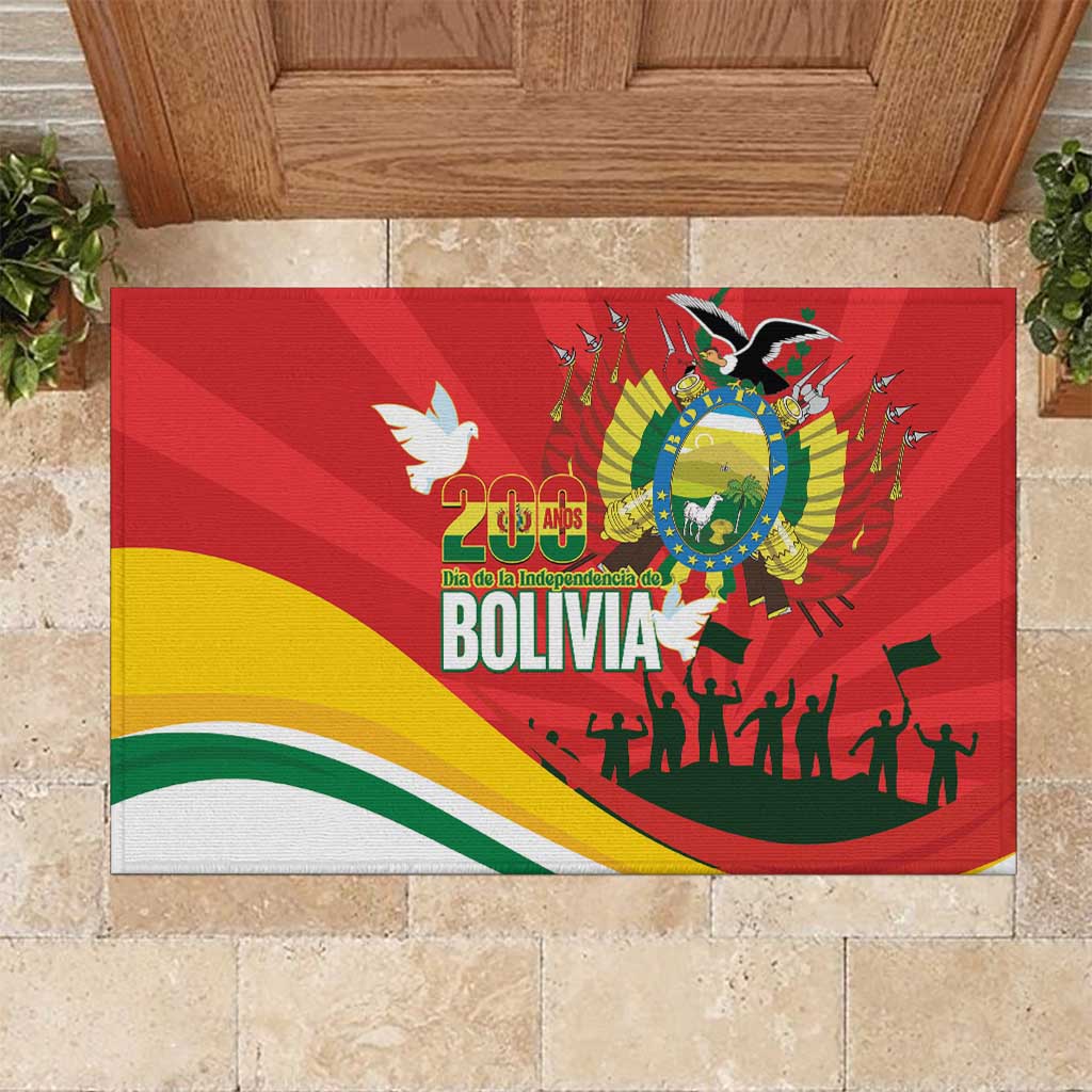Bolivia Independence Day Rubber Doormat 200 Anos Dia de la Independencia