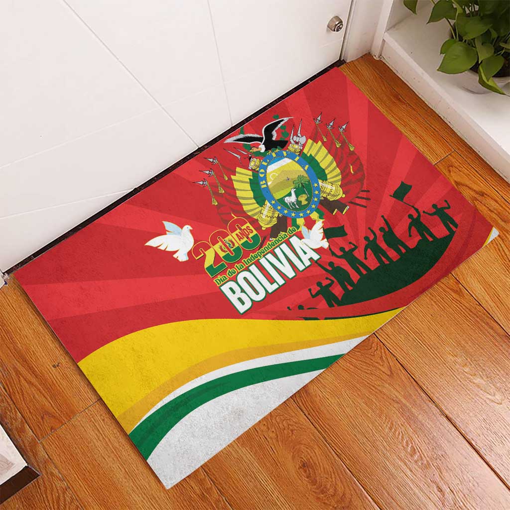 Bolivia Independence Day Rubber Doormat 200 Anos Dia de la Independencia