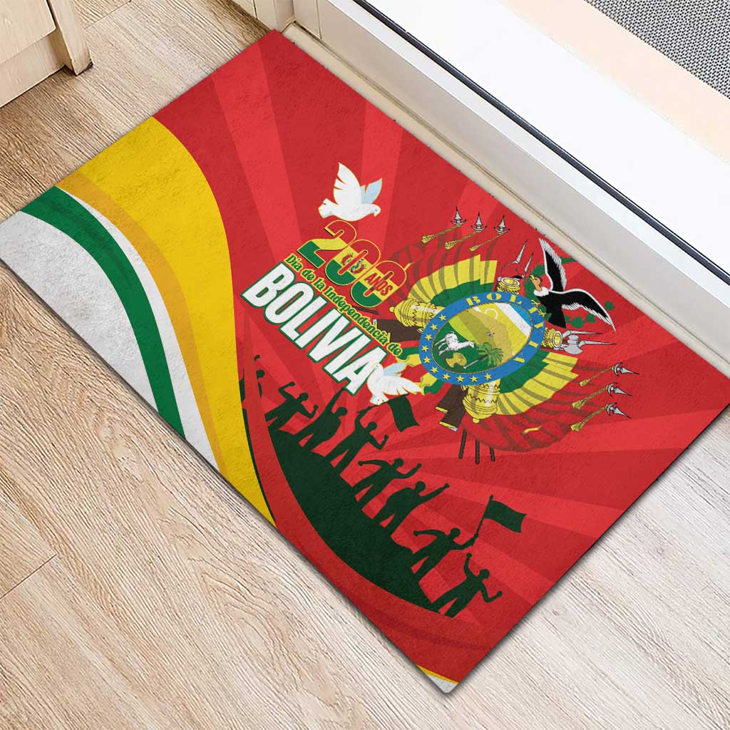 Bolivia Independence Day Rubber Doormat 200 Anos Dia de la Independencia
