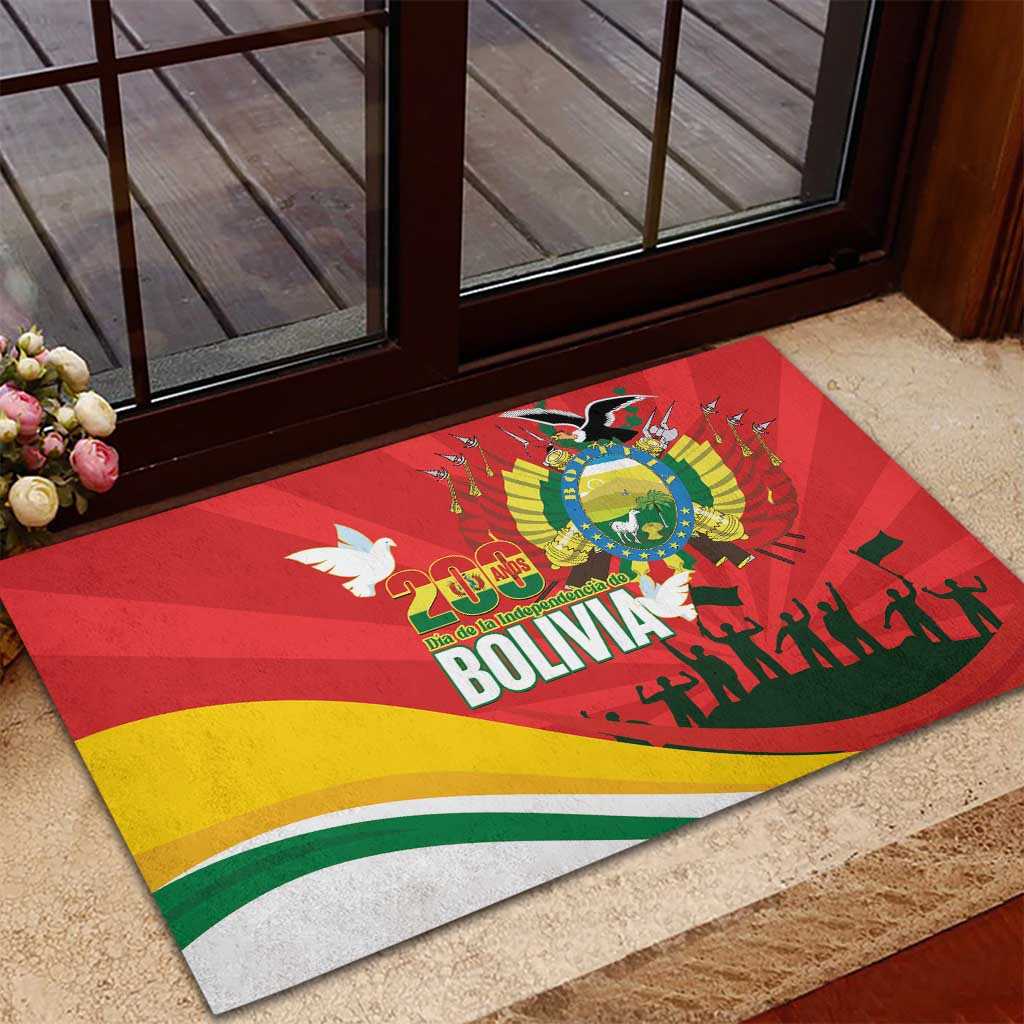 Bolivia Independence Day Rubber Doormat 200 Anos Dia de la Independencia