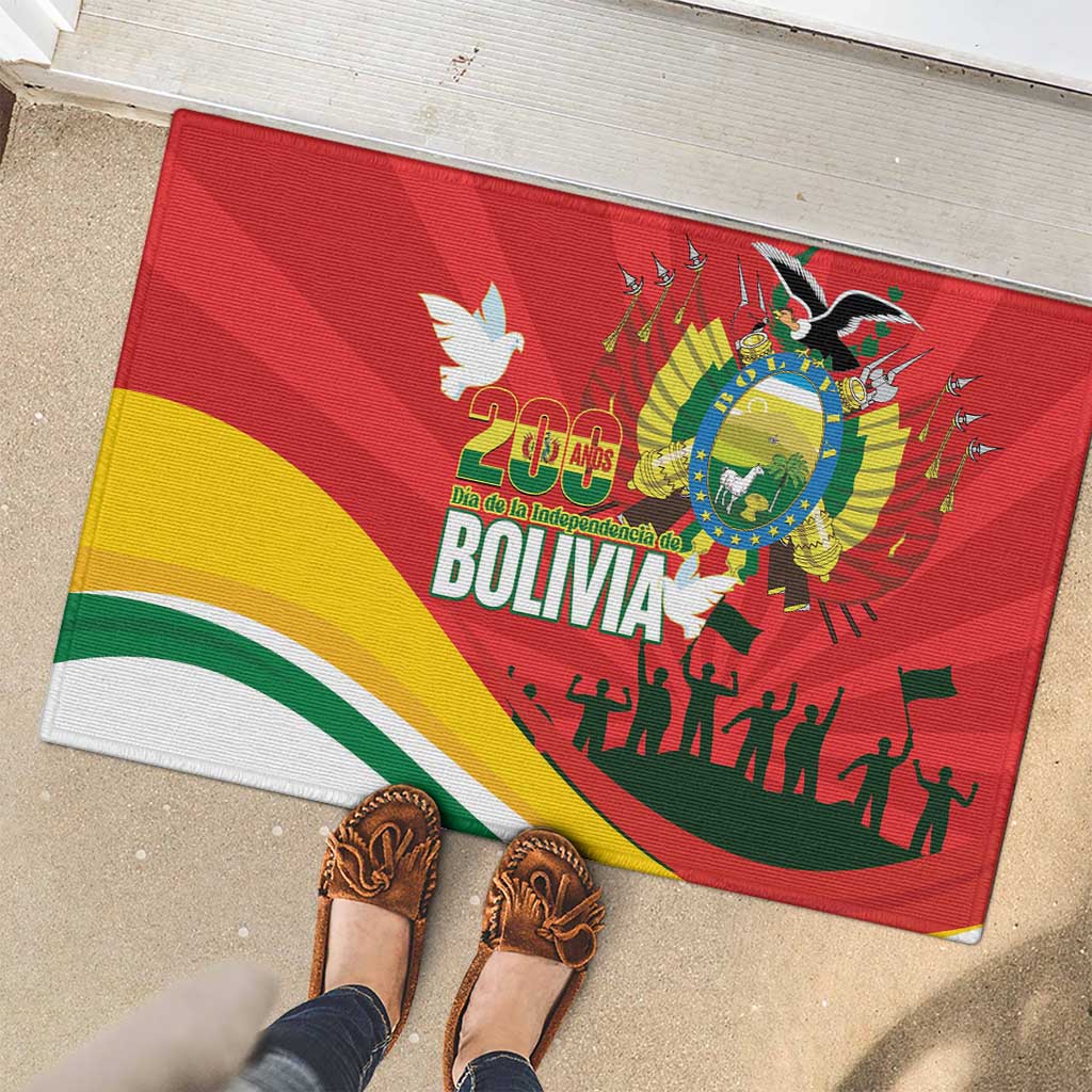 Bolivia Independence Day Rubber Doormat 200 Anos Dia de la Independencia