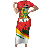 Bolivia Independence Day Short Sleeve Bodycon Dress 200 Anos Dia de la Independencia