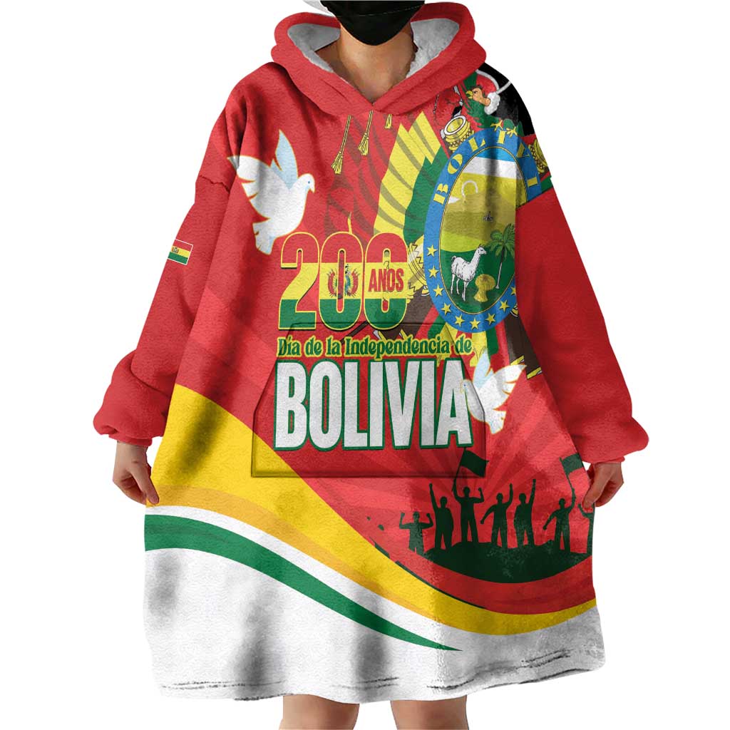 Bolivia Independence Day Wearable Blanket Hoodie 200 Anos Dia de la Independencia
