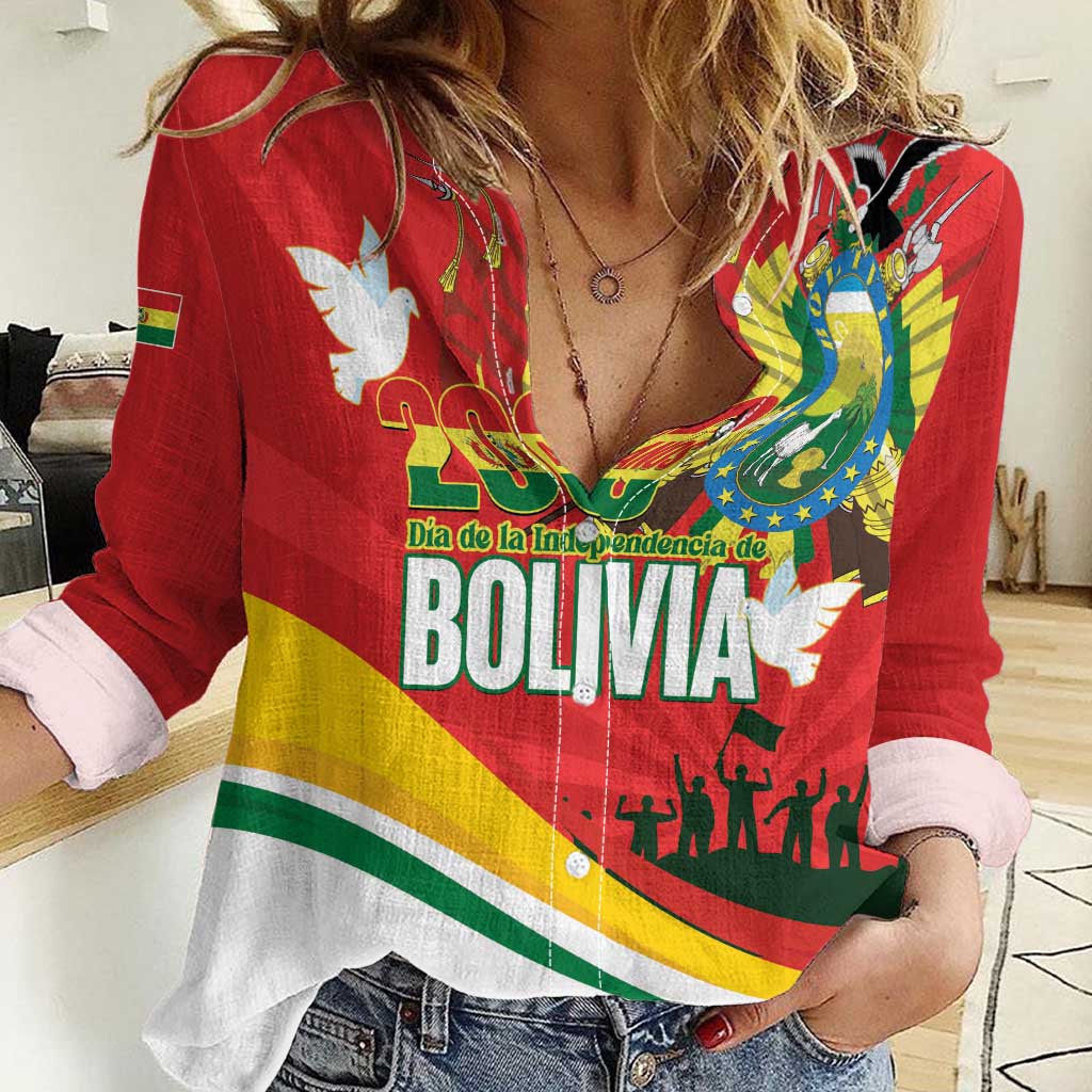 Bolivia Independence Day Women Casual Shirt 200 Anos Dia de la Independencia