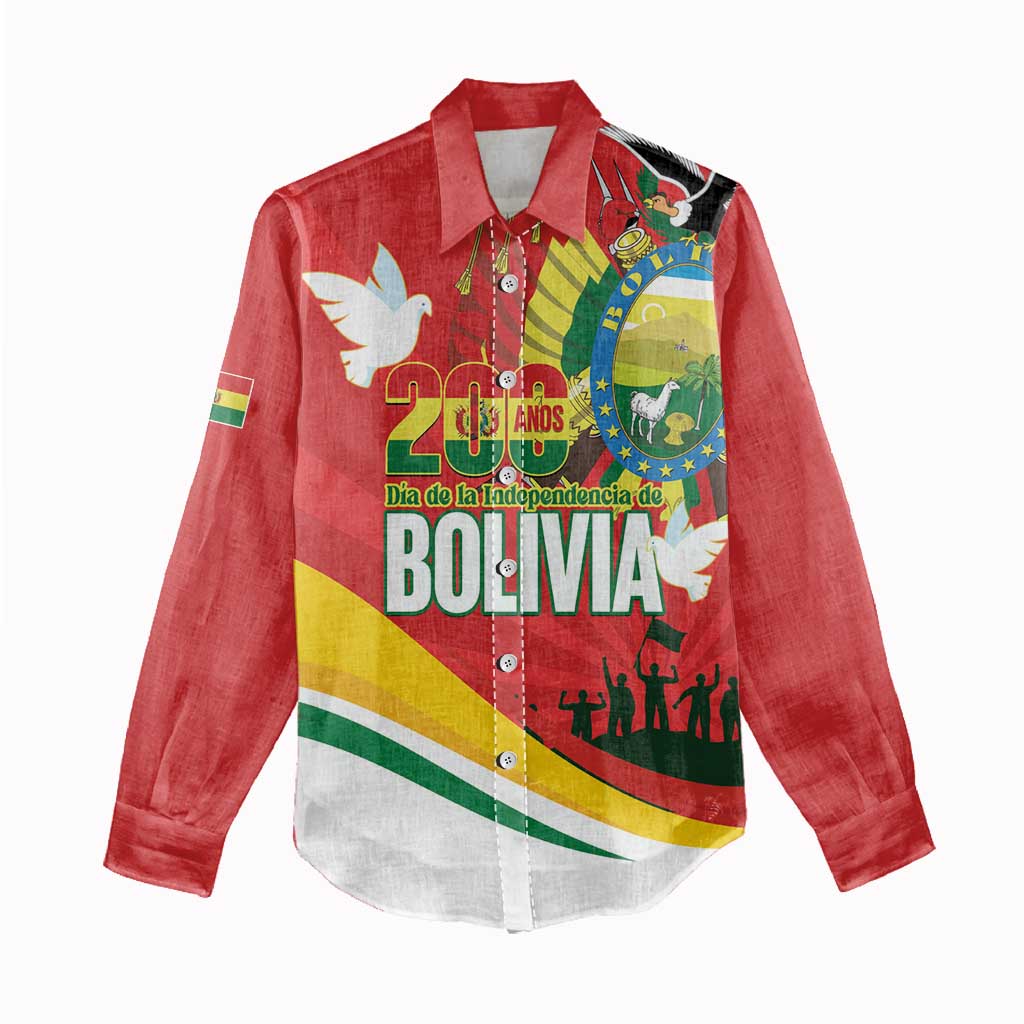 Bolivia Independence Day Women Casual Shirt 200 Anos Dia de la Independencia