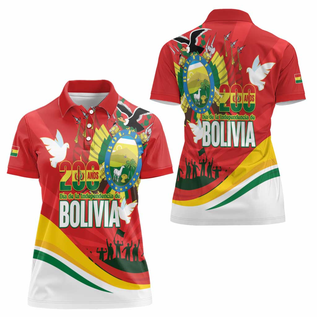 Bolivia Independence Day Women Polo Shirt 200 Anos Dia de la Independencia