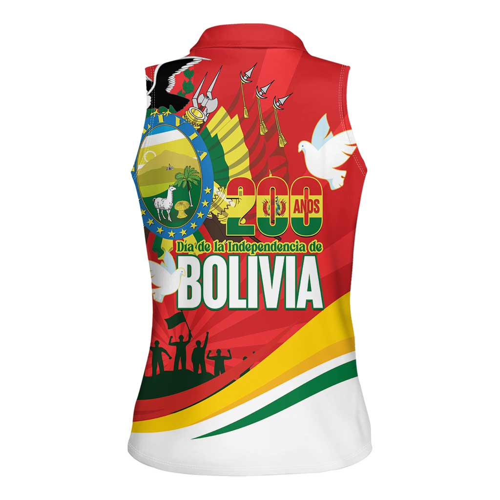 Bolivia Independence Day Women Sleeveless Polo Shirt 200 Anos Dia de la Independencia