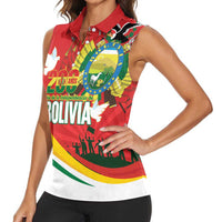 Bolivia Independence Day Women Sleeveless Polo Shirt 200 Anos Dia de la Independencia