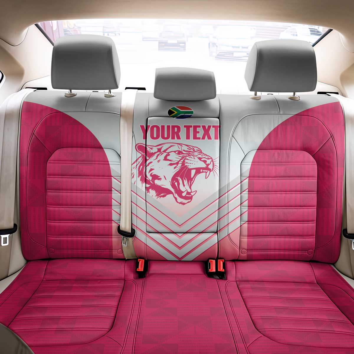 South Africa Rugby Custom Back Car Seat Cover Come On Puma African Pattern