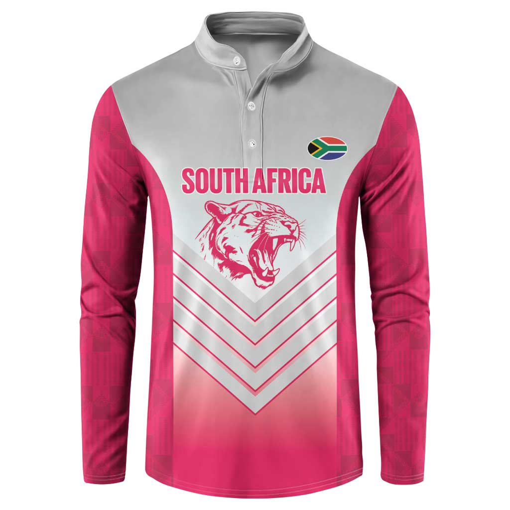 South Africa Rugby Custom Button Sweatshirt Come On Puma African Pattern