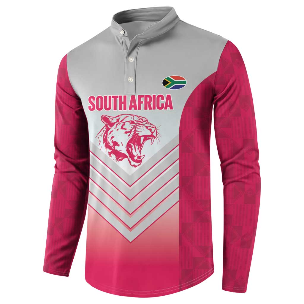 South Africa Rugby Custom Button Sweatshirt Come On Puma African Pattern