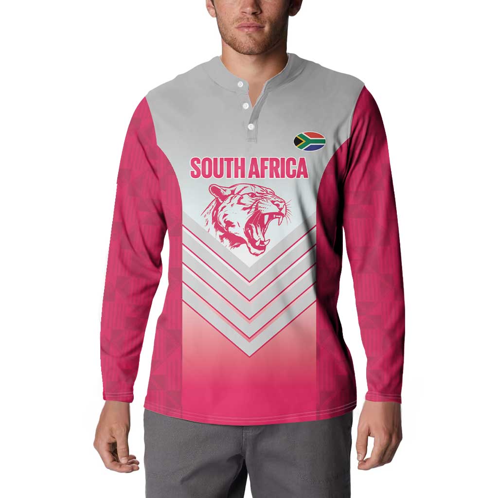South Africa Rugby Custom Button Sweatshirt Come On Puma African Pattern