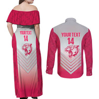 South Africa Rugby Custom Couples Matching Off Shoulder Maxi Dress and Long Sleeve Button Shirt Come On Puma African Pattern