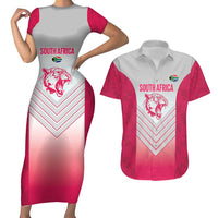 South Africa Rugby Custom Couples Matching Short Sleeve Bodycon Dress and Hawaiian Shirt Come On Puma African Pattern