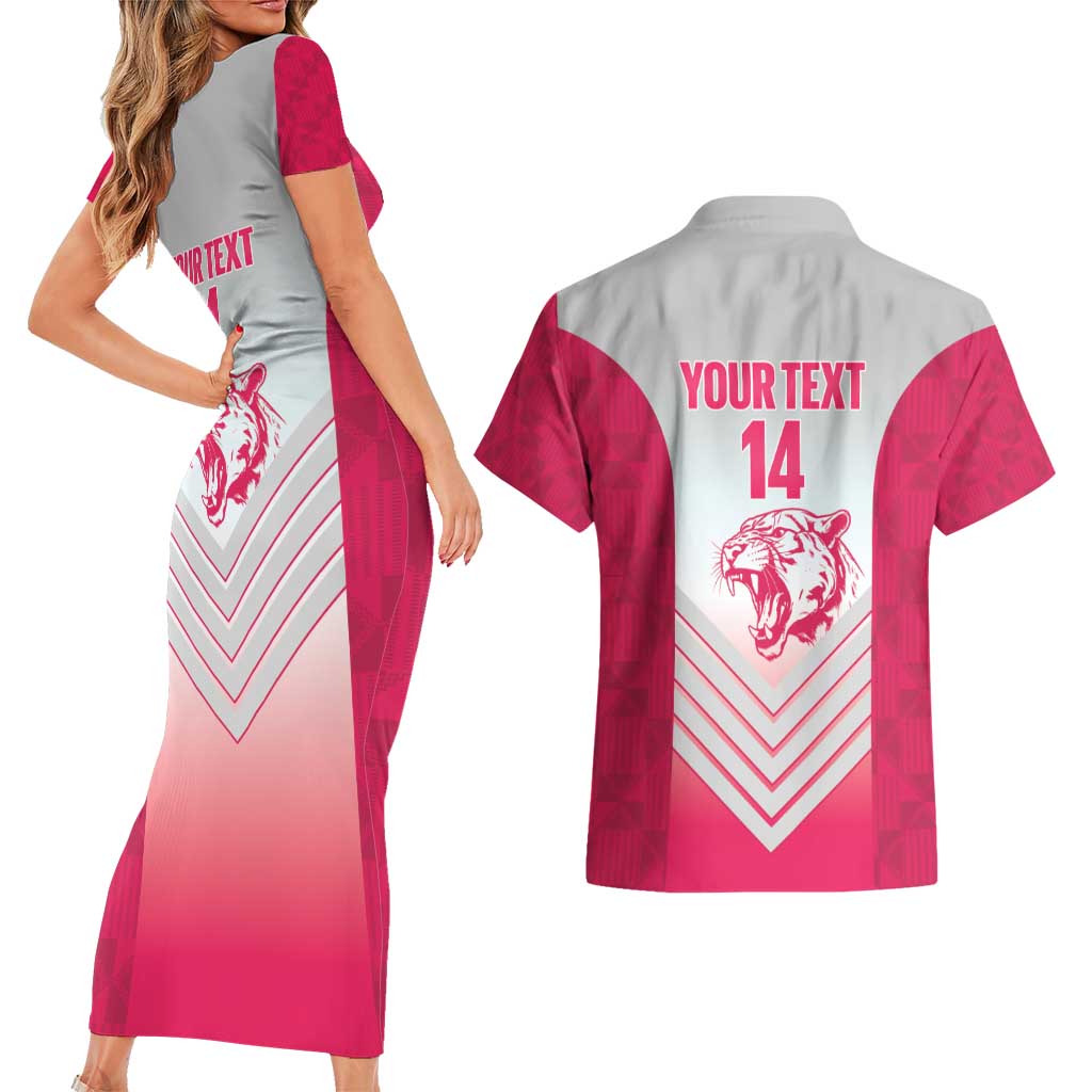 South Africa Rugby Custom Couples Matching Short Sleeve Bodycon Dress and Hawaiian Shirt Come On Puma African Pattern