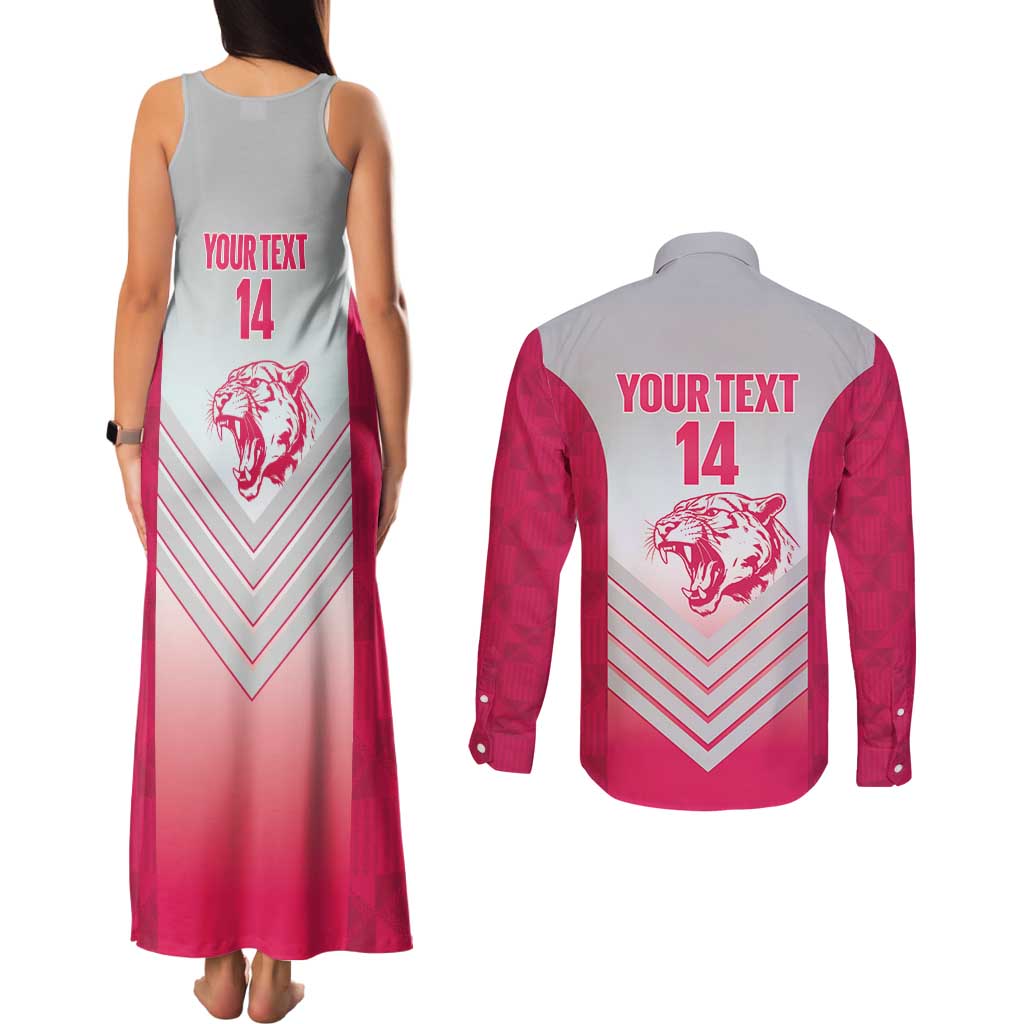 South Africa Rugby Custom Couples Matching Tank Maxi Dress and Long Sleeve Button Shirt Come On Puma African Pattern