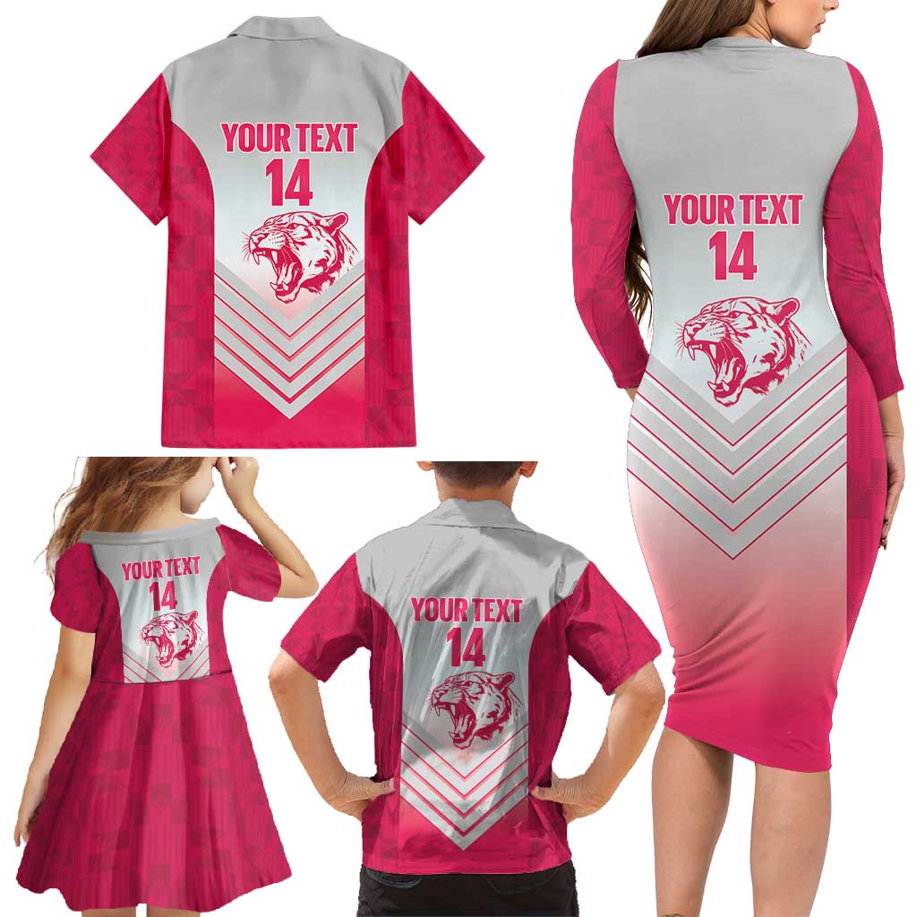 South Africa Rugby Custom Family Matching Long Sleeve Bodycon Dress and Hawaiian Shirt Come On Puma African Pattern