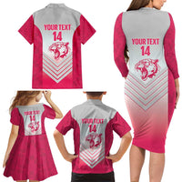 South Africa Rugby Custom Family Matching Long Sleeve Bodycon Dress and Hawaiian Shirt Come On Puma African Pattern