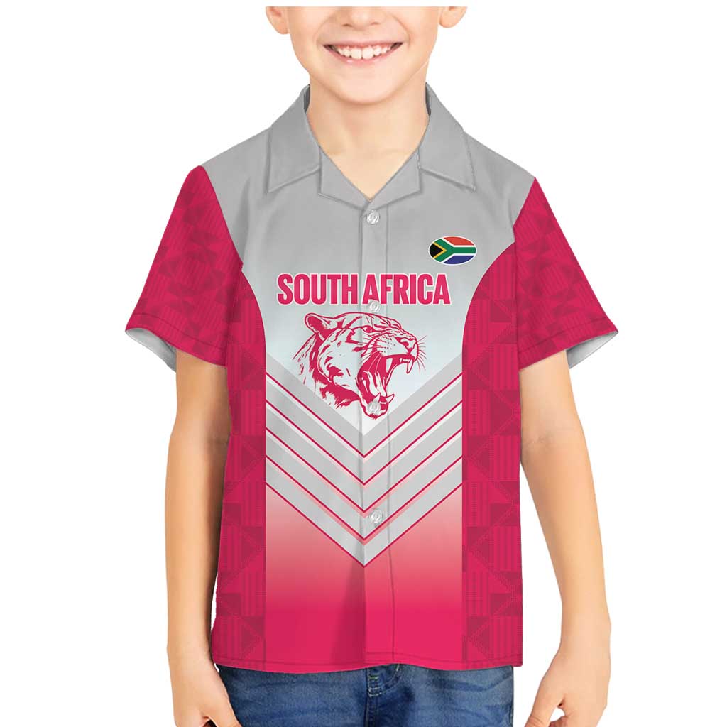 South Africa Rugby Custom Family Matching Mermaid Dress and Hawaiian Shirt Come On Puma African Pattern