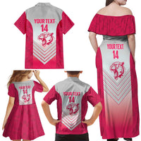 South Africa Rugby Custom Family Matching Off Shoulder Maxi Dress and Hawaiian Shirt Come On Puma African Pattern