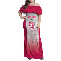 South Africa Rugby Custom Family Matching Off Shoulder Maxi Dress and Hawaiian Shirt Come On Puma African Pattern